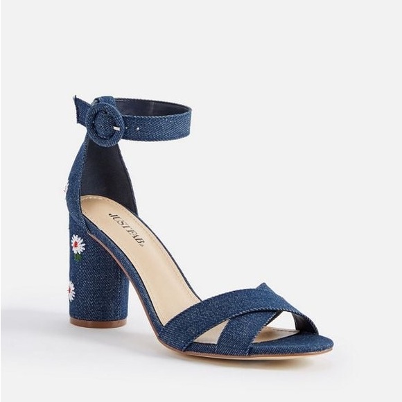 JustFab Daisy Embroidered Heels - Picture 3 of 4